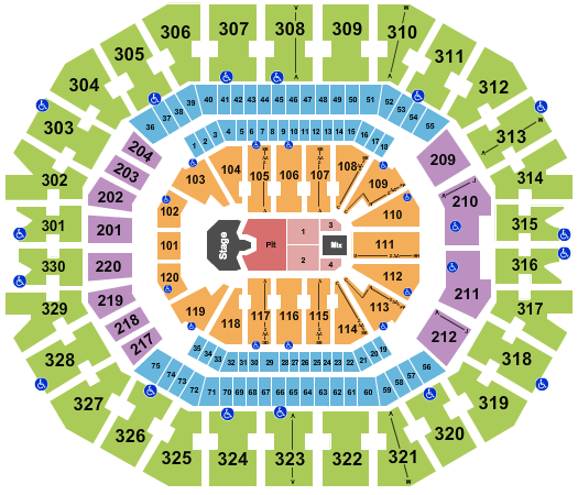 KFC Yum! Center GHOST Seating Chart